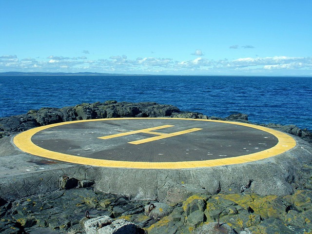 A picture of a helicopter landing pad